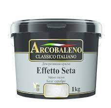 Краска декоративная Радуга Arcobaleno Effetto Seta база серебро 5  кг