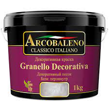 Краска декоративная Радуга Arcobaleno Granello Decorativa база перламутр 3кг