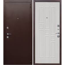 Дверь металлическая Гарда 8 мм АНТИК МЕДЬ Белый ясень 960 левая