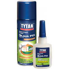 Клей TYTAN Professional Quick Fix двухкомпанентный цианакрилатный для МДФ прозрачный 200мл/50г  