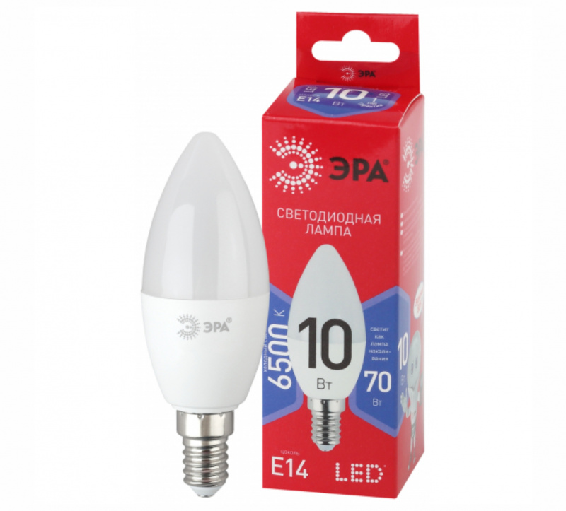 Лампа светодиодная Эра ECO LED B35-10W-865-E14 .5765