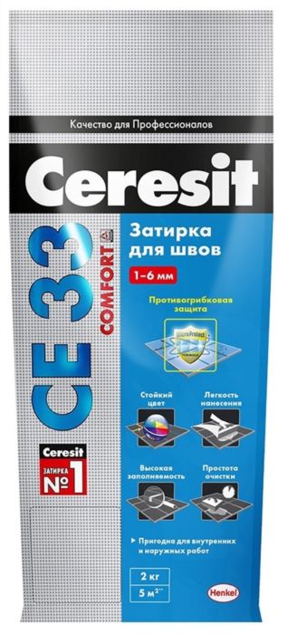 Затирка Серезит Comfort  для швов Белая СЕ-33 2кг 